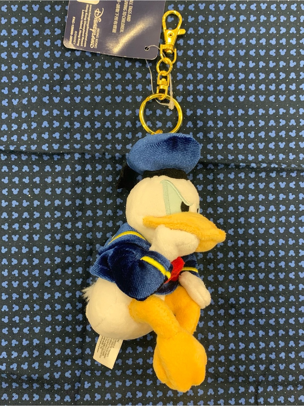 BNWT HK Disneyland 2026 Donald Duck Birthday "Grumpy" Donald plush keychain